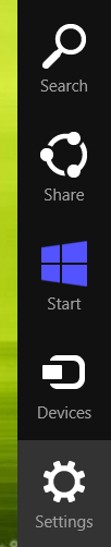 Charm Menu of Windows 8