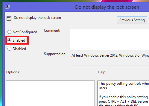 How to disable the lock screen in Windows 8