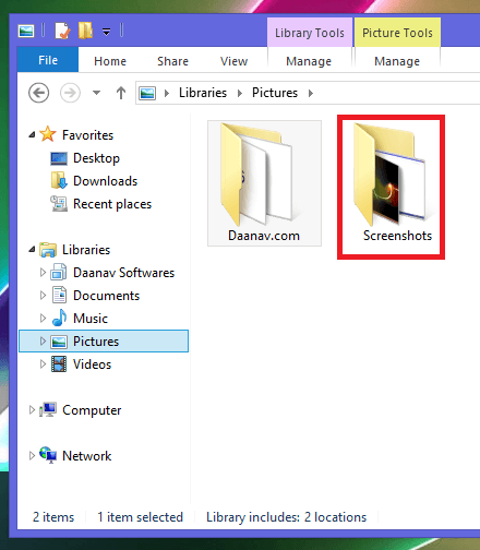 Picture libraries in Windows 8