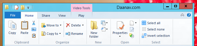 Windows 8 Explorer provides Video Tools