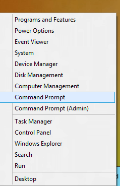 Windows 8 Shortcut Menu