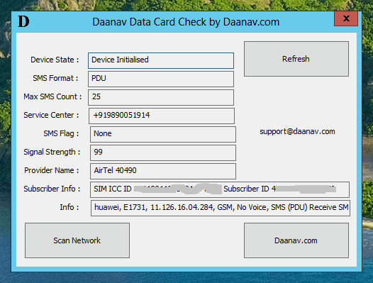 Check Data Connectivity and other Parameters of a Data Modem