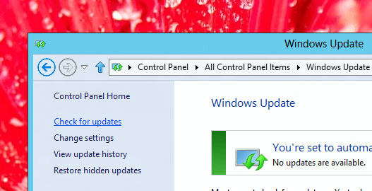 Check for Updated Drivers in Windows 8 Check for Updated Drivers in Windows 8