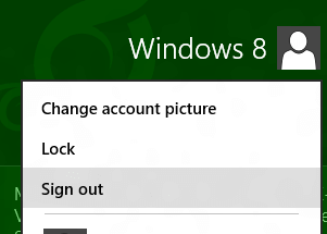 Windows 8 Sign Out