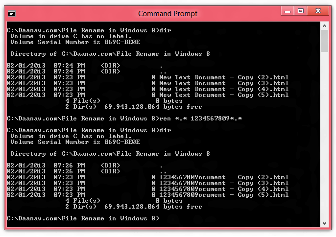 Rename Multiple Files in Windows 8