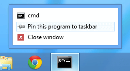 Pin Command Prompt to Windows 8 Taskbar