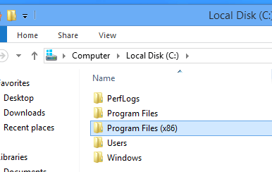 Program Files Folder on Windows 8 for 32 Bit Applications